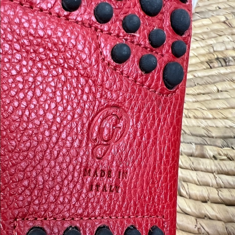 M Gemi Felize Loafers Red Matte Pebbled Leather Driving Moccasin Preppy 35.5 - Picture 8 of 12